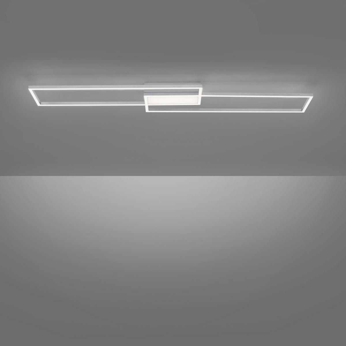 LED-Deckenleuchte Asmin max. 42 Watt - Silberfarben, Basics, Kunststoff/Metall (109,5/25,5/6cm)