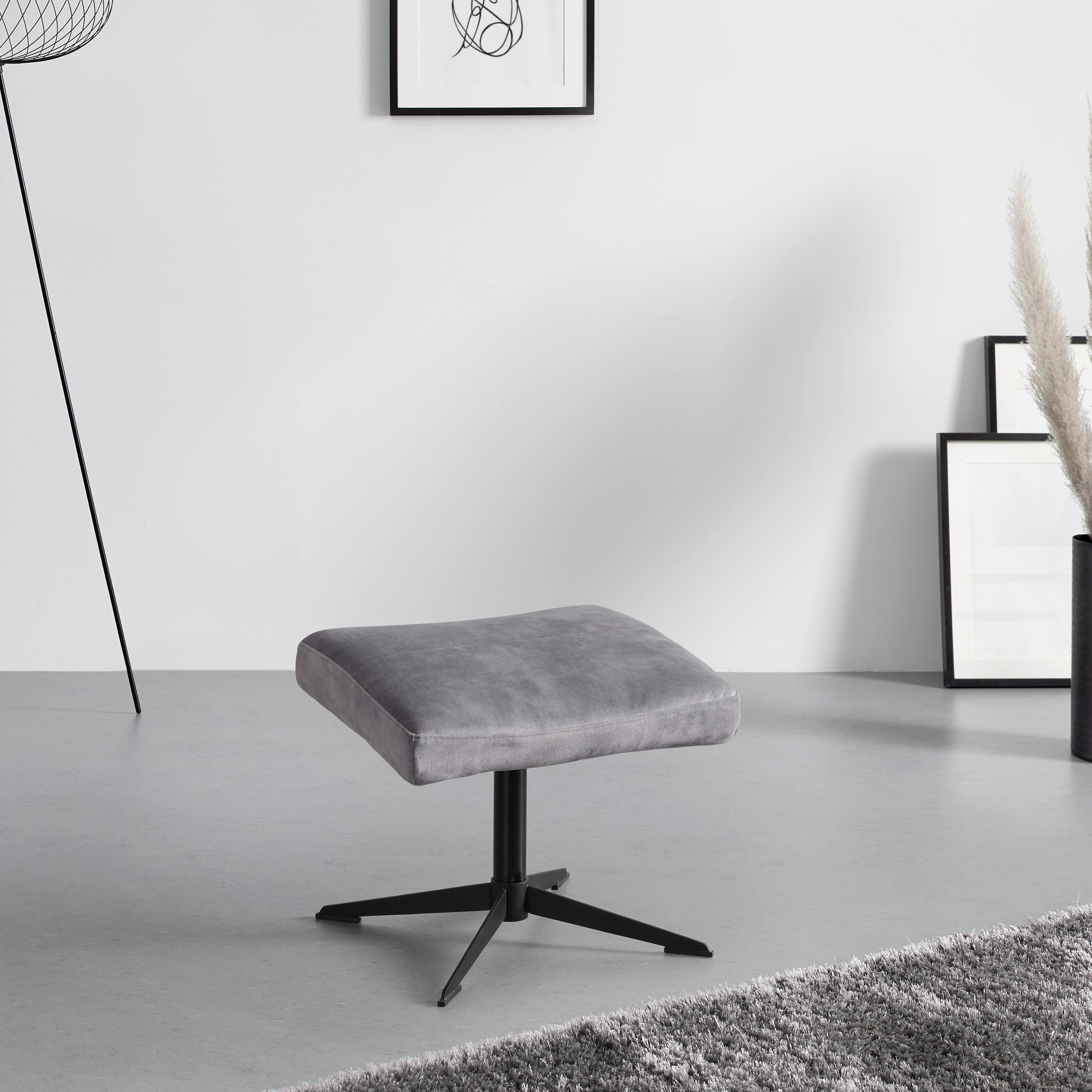 Hocker York in Grau - Grau, Modern, Textil (52/44/42cm) - Mömax