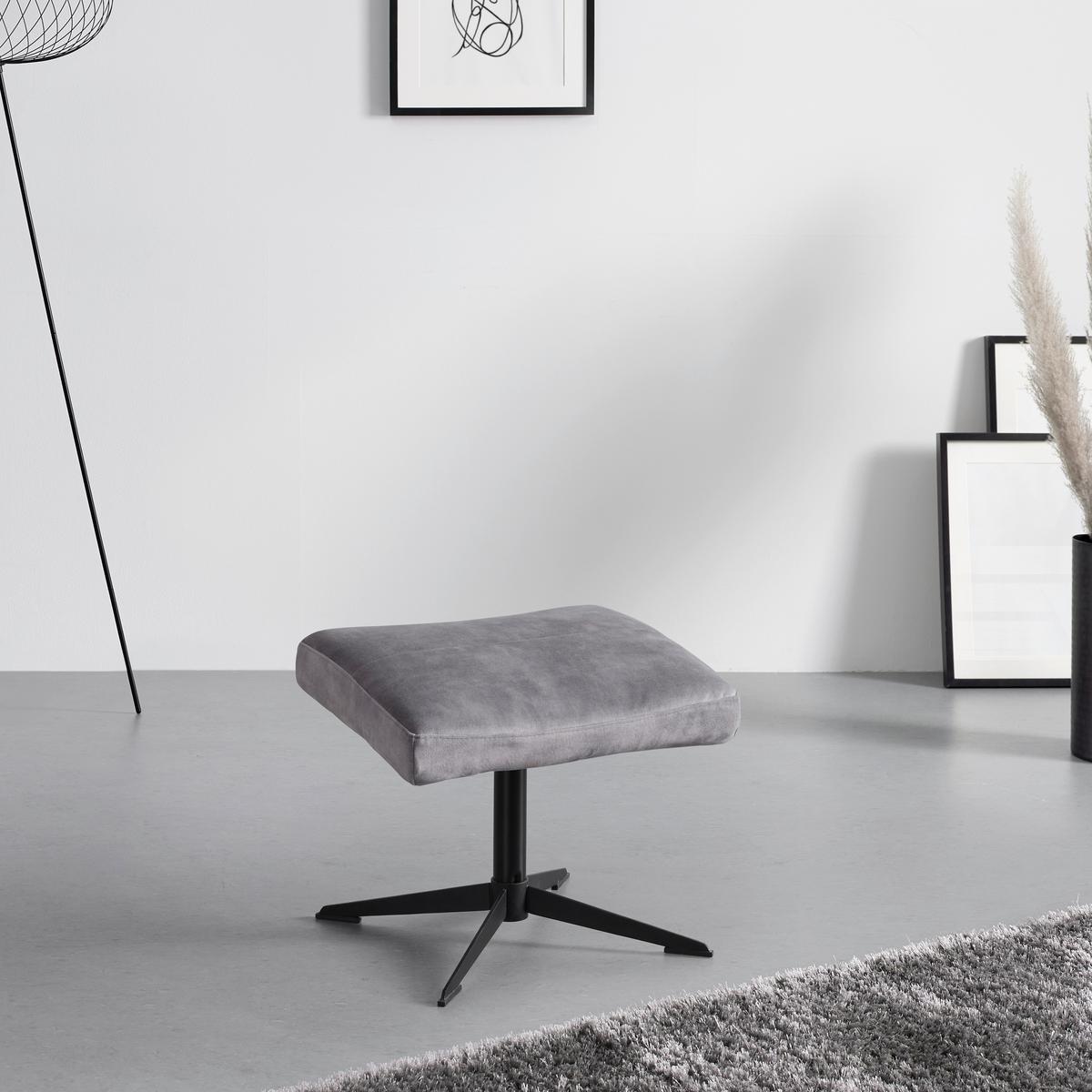 Hocker York in Grau - Grau, Modern, Textil (52/44/42cm) - Mömax