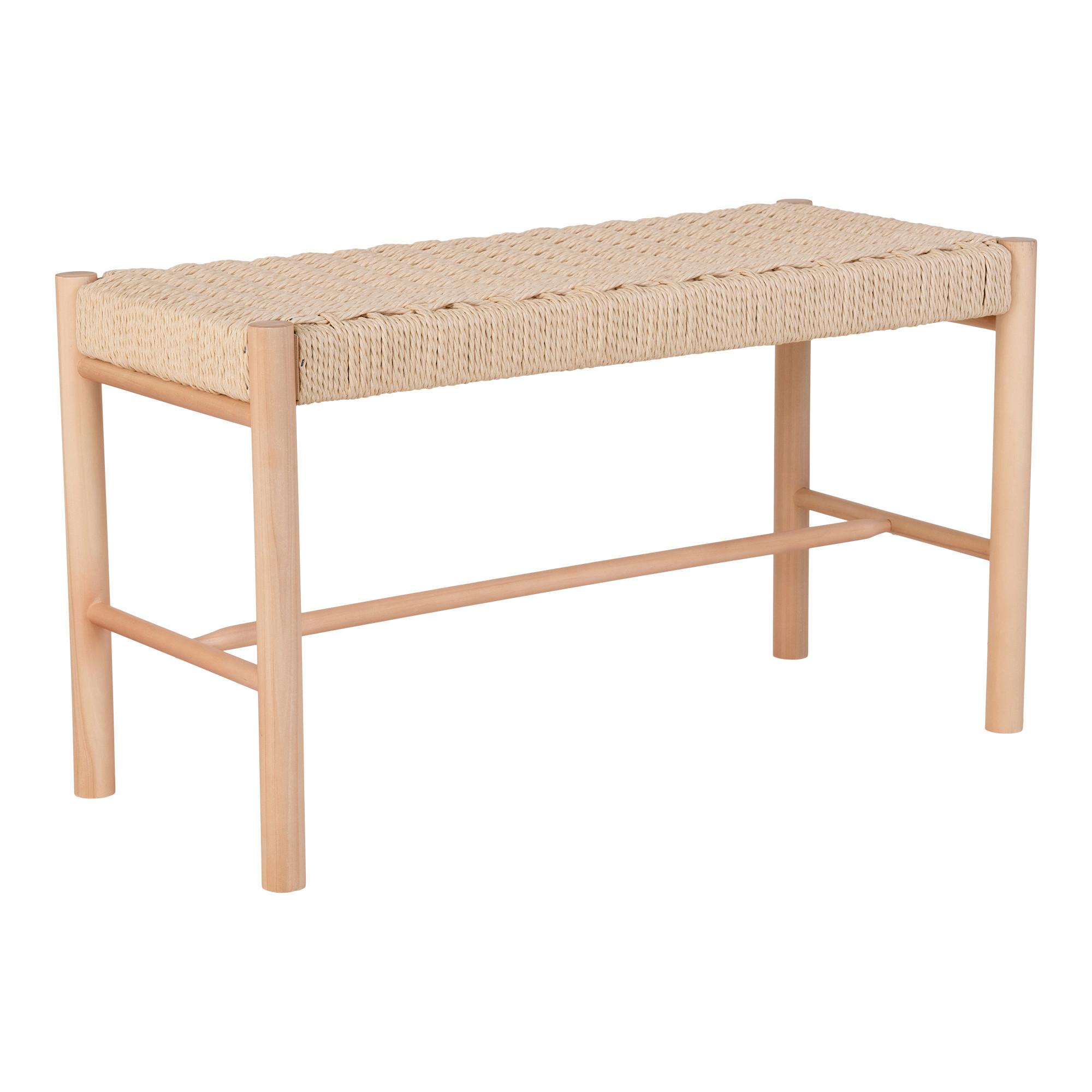 Garderobenbank Echtholz - Naturfarben, Design, Holz/Papier (80/45/35cm) - MID.YOU