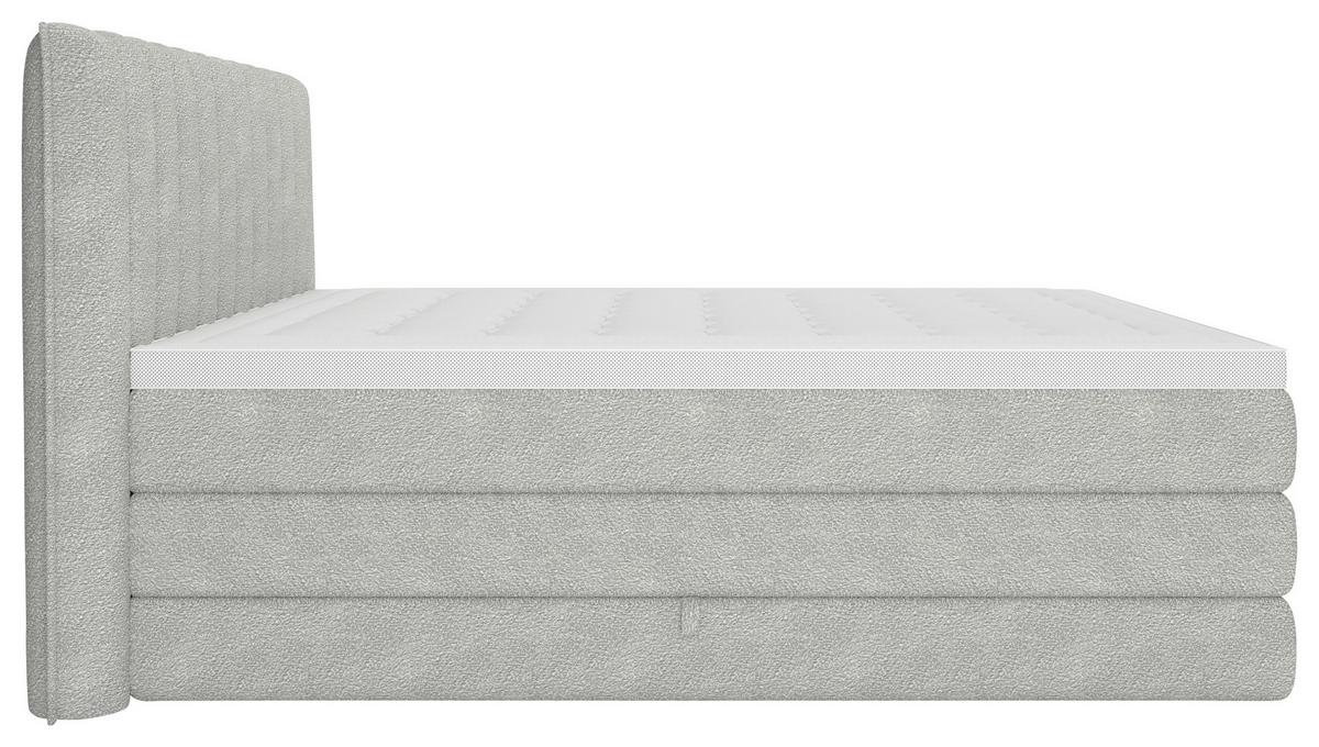 Boxspringbett Lina Hellgrau ca. 200x200cm - Hellgrau, KONVENTIONELL, Holz/Holzwerkstoff (200/200cm) - Premium Living