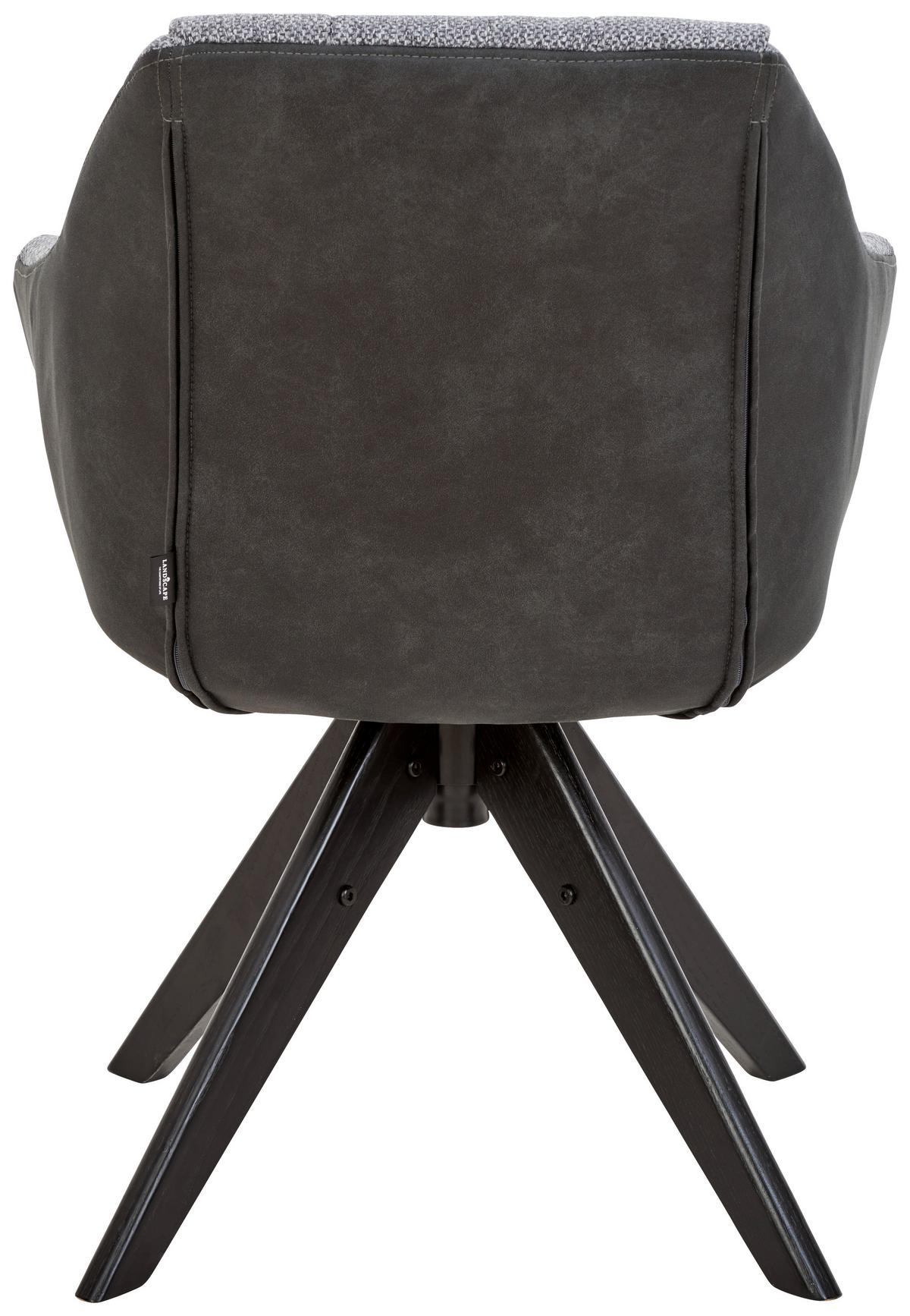 KRZESŁO Z PODŁOKIETNIKAMI FRESH - antracytowy/czarny, Konventionell, drewno/tkanina (57/83,5/60cm) - Landscape