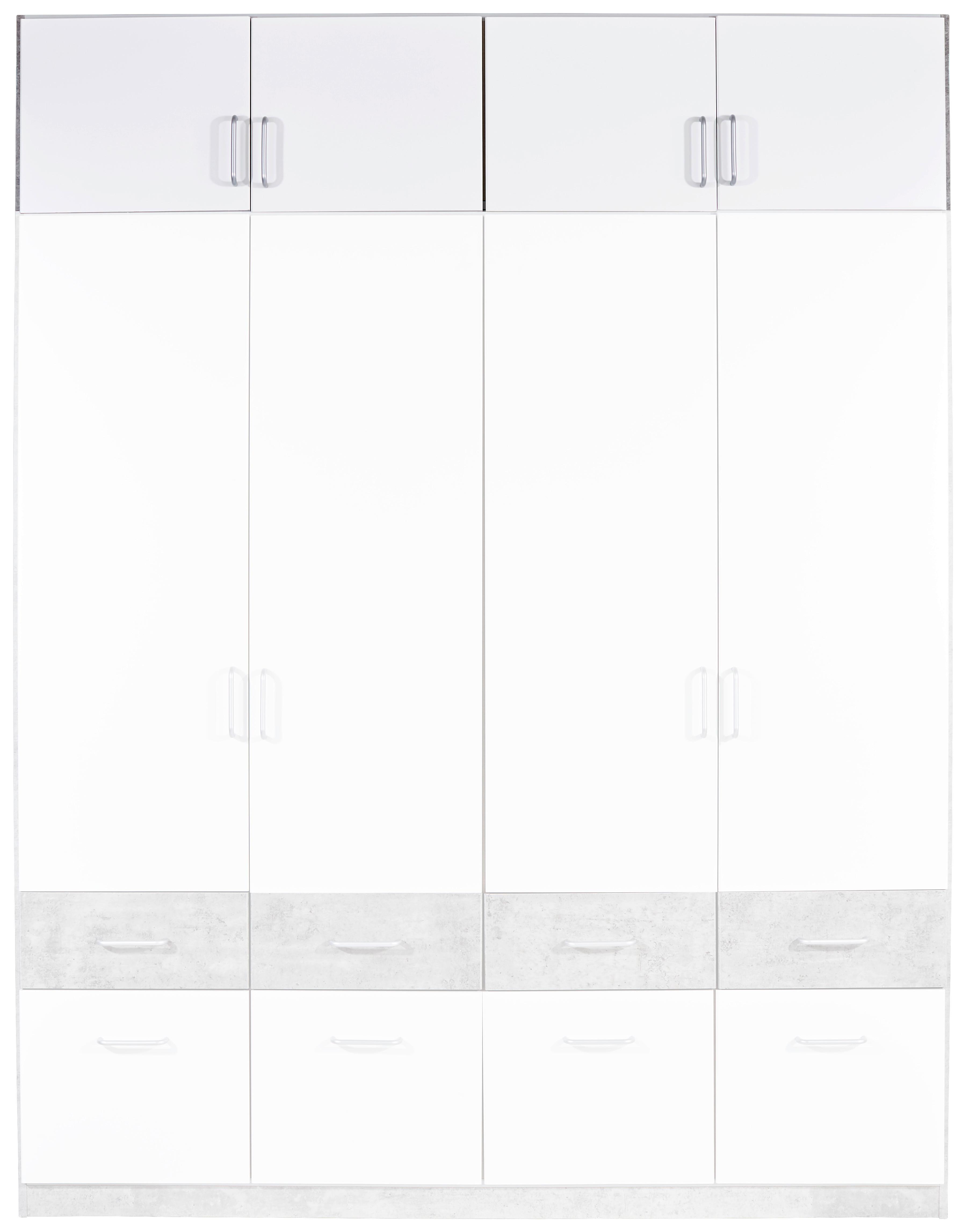 Dulap auxiliar superior Aalen-extra - alb/gri, Konventionell, material pe bază de lemn (181/39/54cm)