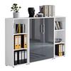 Aktenschrank Office Edition Sw Set 2 niedrig Weiß/Anthrazit - Anthrazit Hochglanz/Weiß, MODERN, Holzwerkstoff (173/114/33cm) - MID.YOU