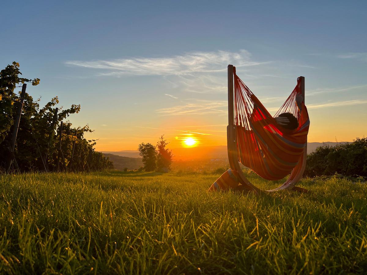 Hängematte Hammock Echtholz Gelb/Grau/Naturfarben - Eukalyptusholzfarben/Gelb, KONVENTIONELL, Holz/Textil (100/152/92cm) - La Siesta