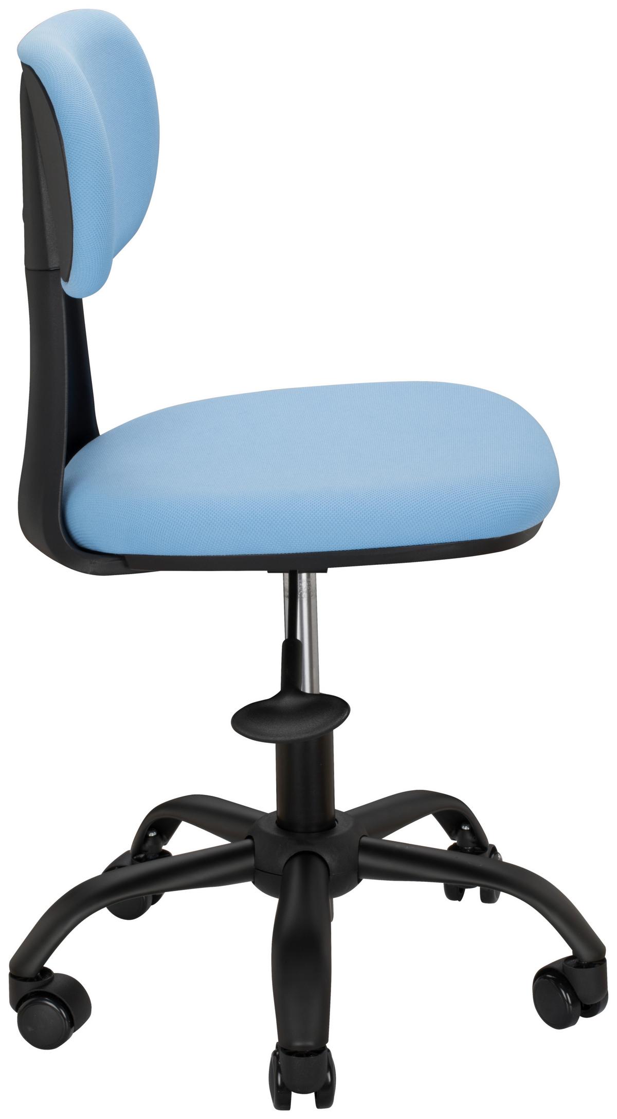 KRZESŁO OBROTOWE MŁODZIEŻOWE LOFTY - niebieski/czarny, Modern, tworzywo sztuczne/metal (51/74,5-84/51cm) - MID.YOU