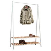 WIESZAK STOJĄCY ROBIN - biały/kolor sosnowy, Design, metal/drewno (120/180/43cm)