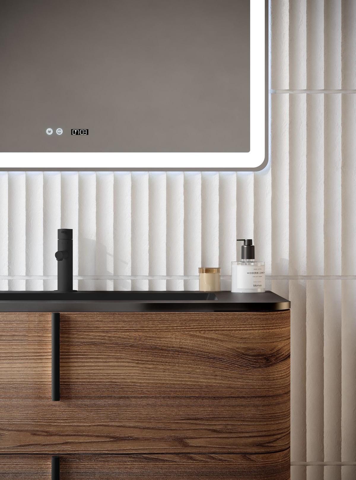 Lavoar Lyra - negru, Modern, materiale naturale (101/15/46cm)