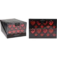 Set globuri de Crăciun 16/1 Heart, Ø cca. 8 cm - roșu, Konventionell, plastic (8cm)