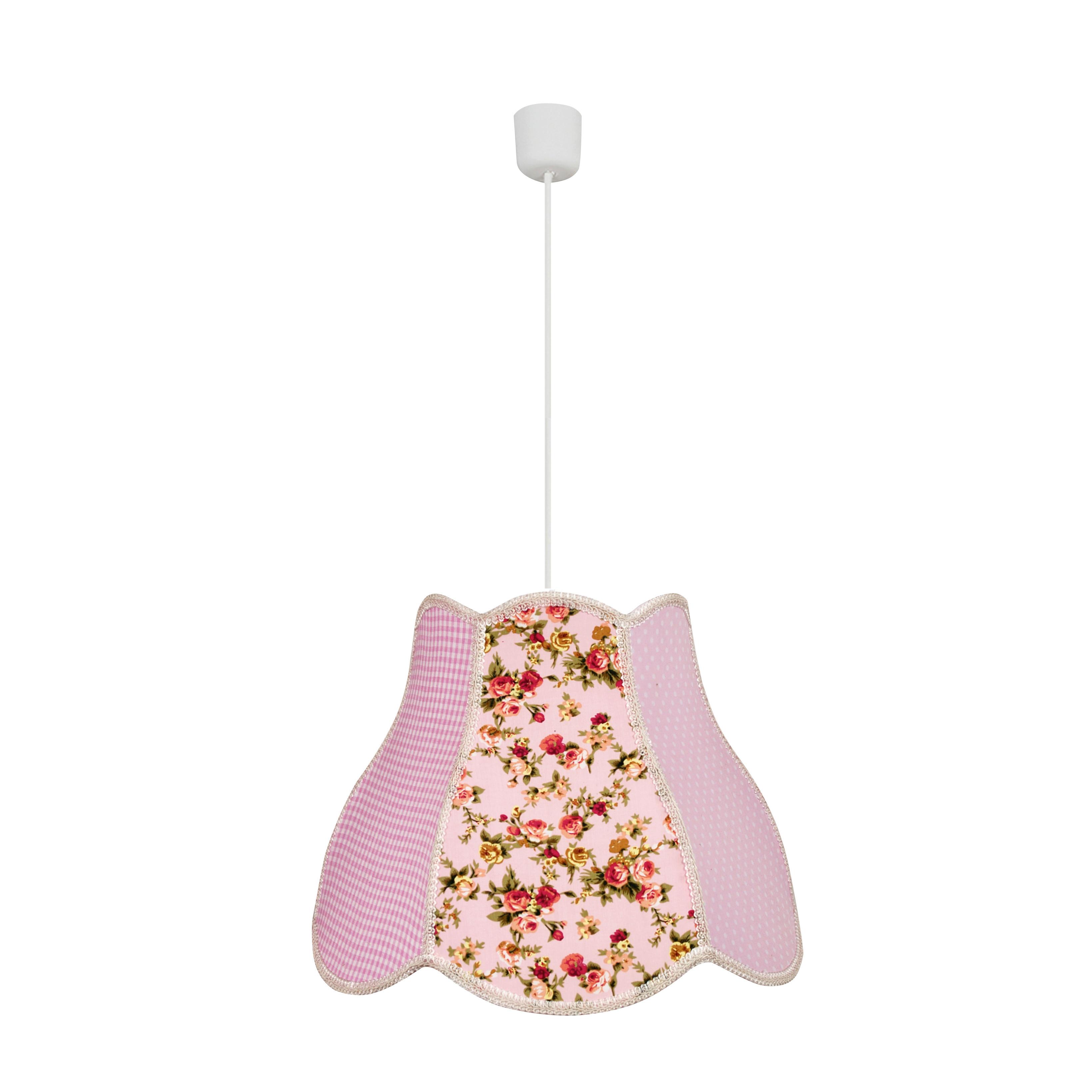 Viseća Svjetiljka Zuza - pink/bijela, Konvencionalno, tekstil/plastika (35/35/90cm)