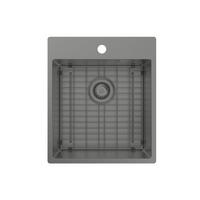Spüle Aria Graphitfarben - Graphitfarben, Design, Metall (44/51/20cm) - Schütte