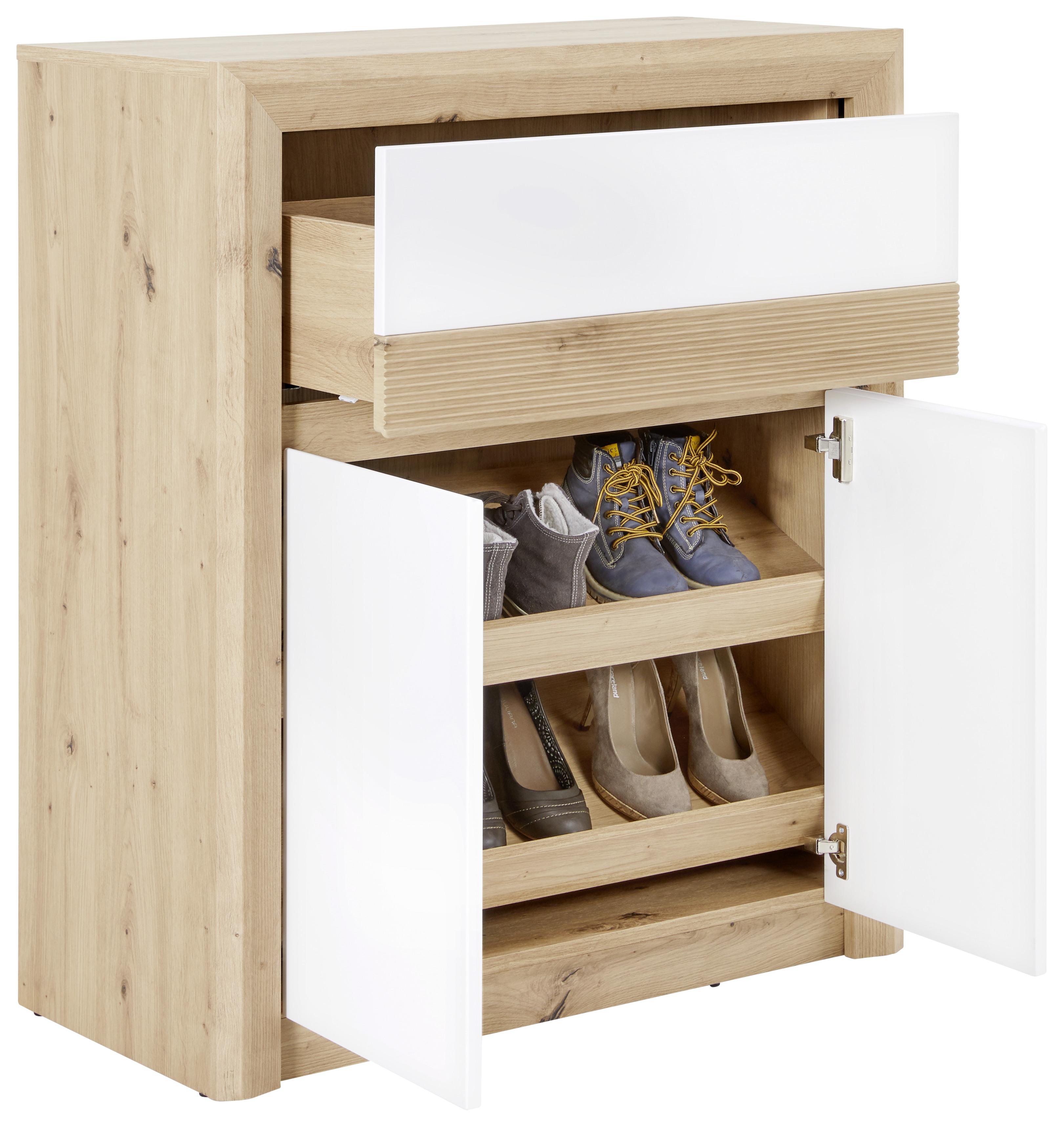 Komoda Kashmir New - barve hrasta/bela, Moderno (84/98/41cm) - Zandiara