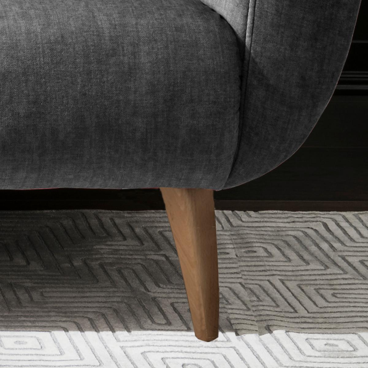 2,5-Sitzer-Sofa Baggio Grau Velours - Buchefarben/Grau, MODERN, Holz/Textil (196/94/103cm) - Livetastic
