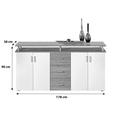 Komoda Lift - bela/hrast, Moderno, leseni material/les (178/90/38cm) - Mömax modern living Komoda Lift - bela/hrast, Moderno, leseni material/les (178/90/38cm) - Mömax modern living