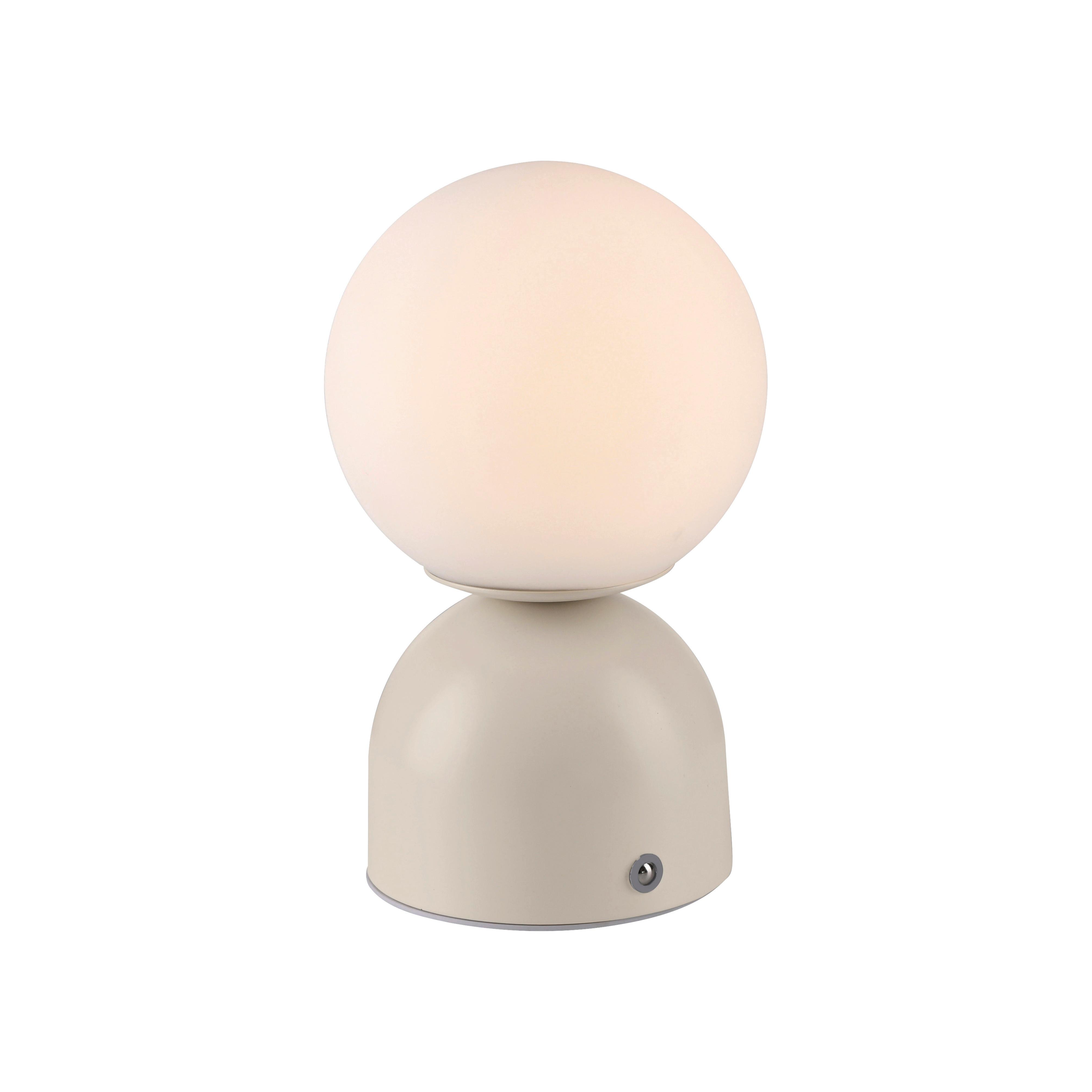 LAMPA STOŁOWA Z AKUMULATOREM 19218-39 RUDI - kolor piaskowy, Design, tworzywo sztuczne/metal (12/12/20cm) - Schöner Wohnen