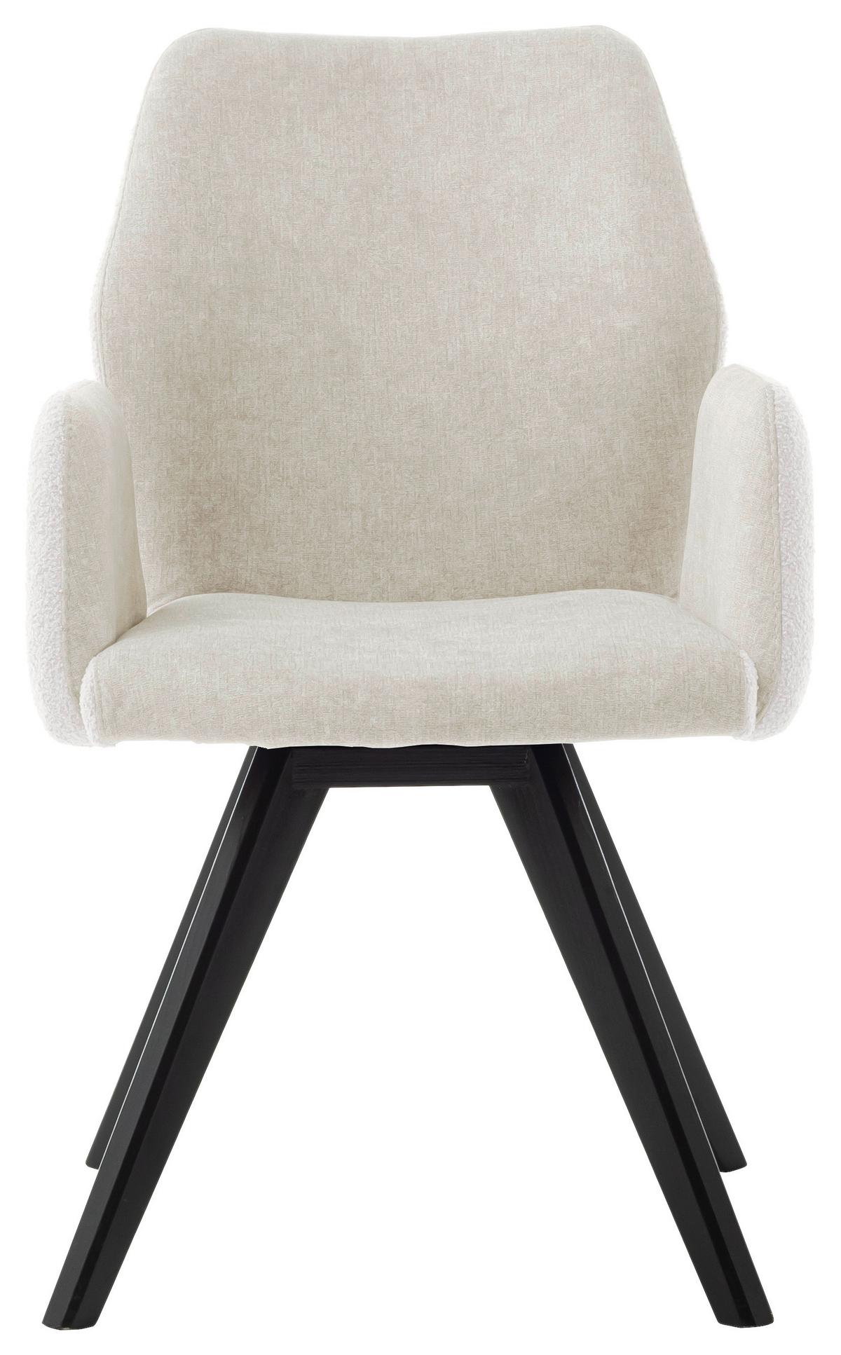 Naslanjač Royan Iii, Krem, Črna - črna/krem barve, Basics, tekstil/les (55/86/63cm) - Premium Living