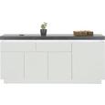 Sideboard Weiß/Betonoptik - Weiß/Grau, MODERN, Holzwerkstoff (175/81/40cm) - Premium Living