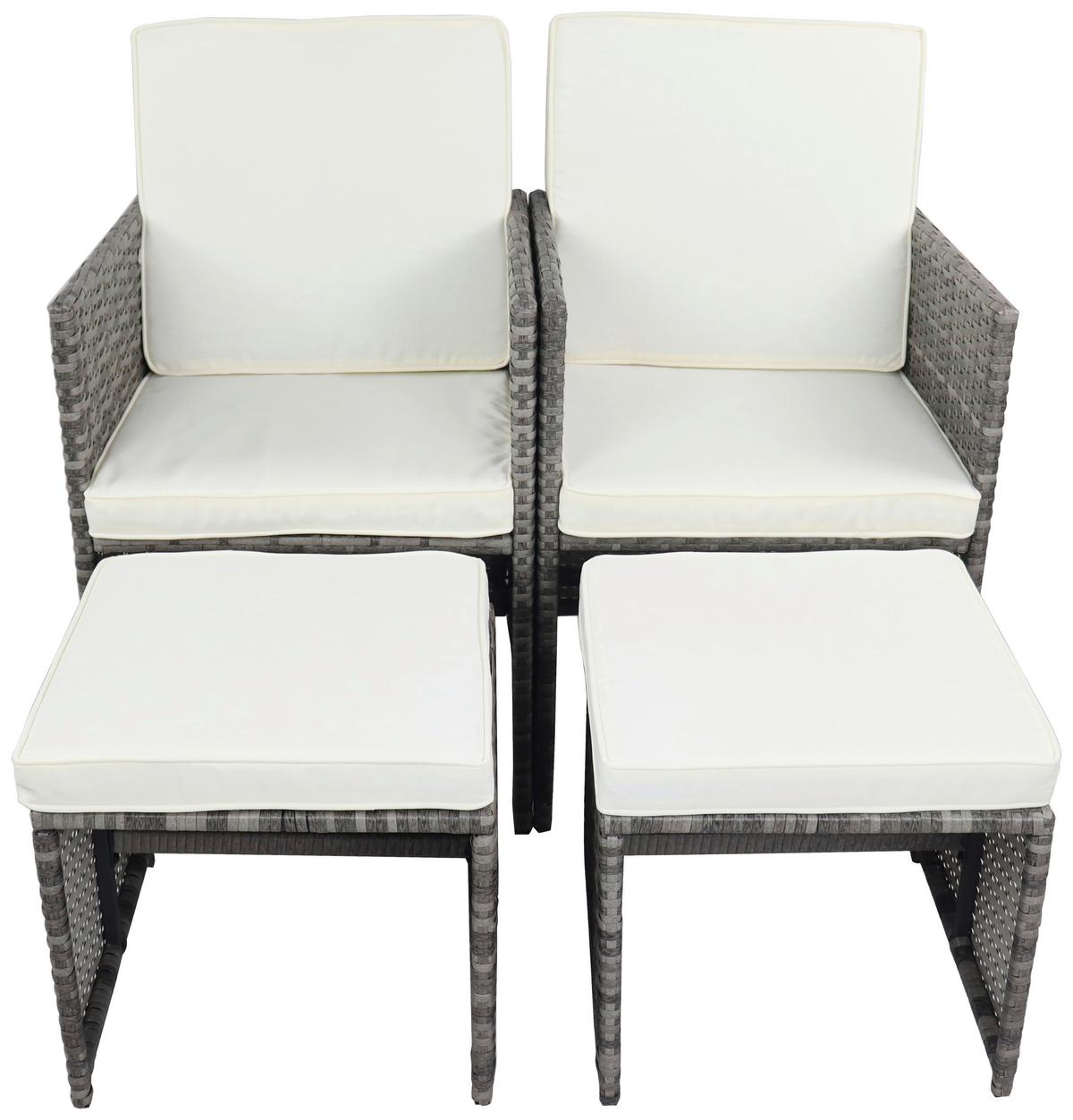 SET DE FAUTEUILS DE JARDIN RALOSO - Weiss/Grau, Modern, Kunststoff/Textil (53/84/53cm) - Ambia Garden