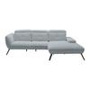 Wohnlandschaft Seattle Silberfarben - Silberfarben/Schwarz, MODERN, Holzwerkstoff/Textil (301/196cm) - Premium Living