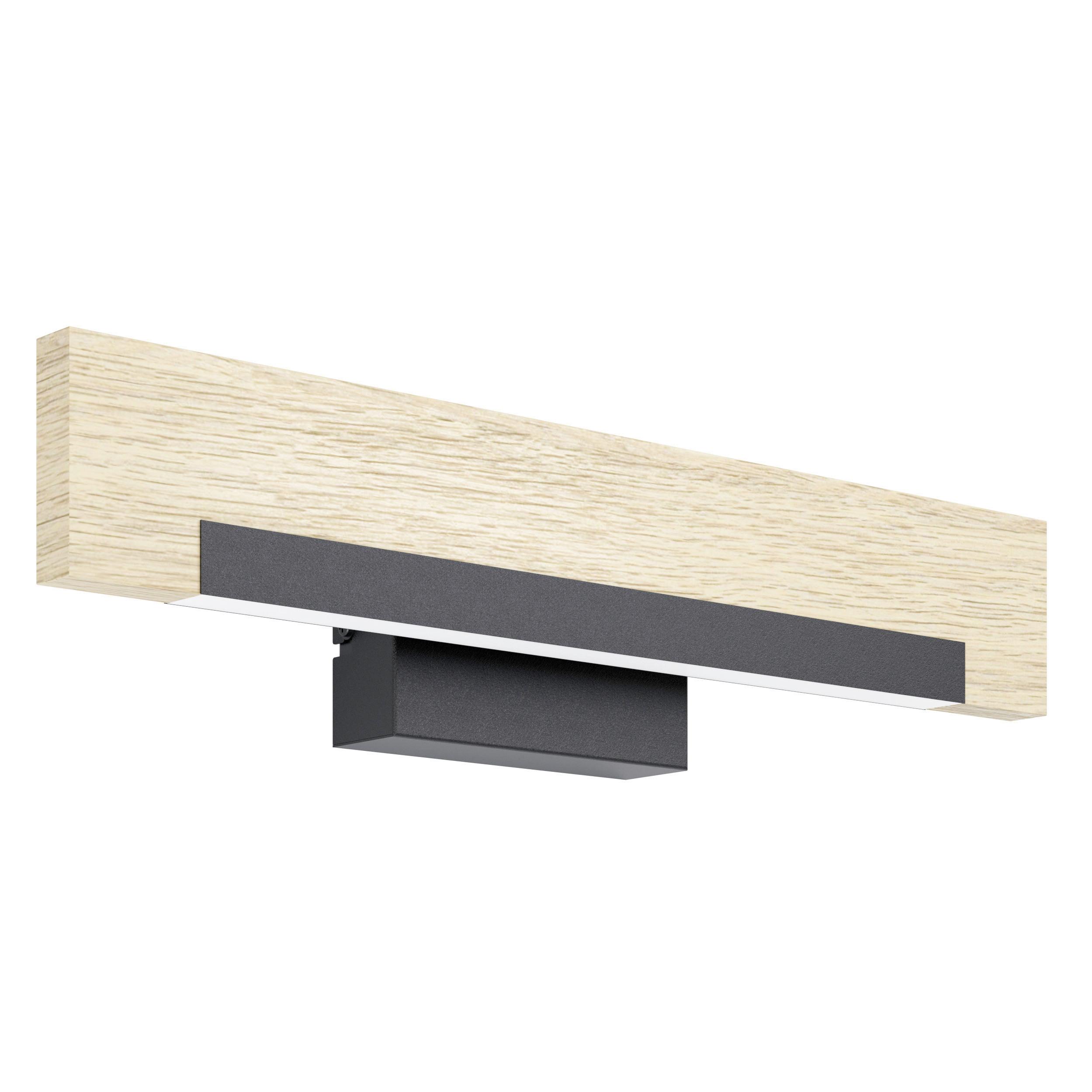 Led-wandleuchte 99294 Camacho - Weiss/Schwarz, Natur, Holz/Kunststoff (44/10,5/7,5cm)