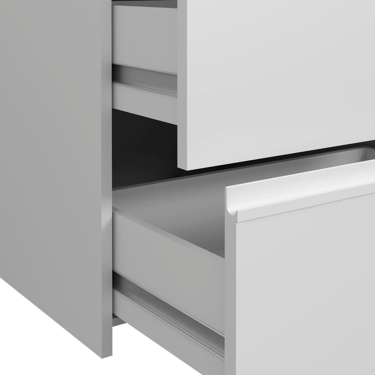 Omara Z Drsnimi Vrati Winn 2, Bela - bela/barve aluminija, Konvencionalno, kovina/leseni material (170/200/61cm) - Carryhome