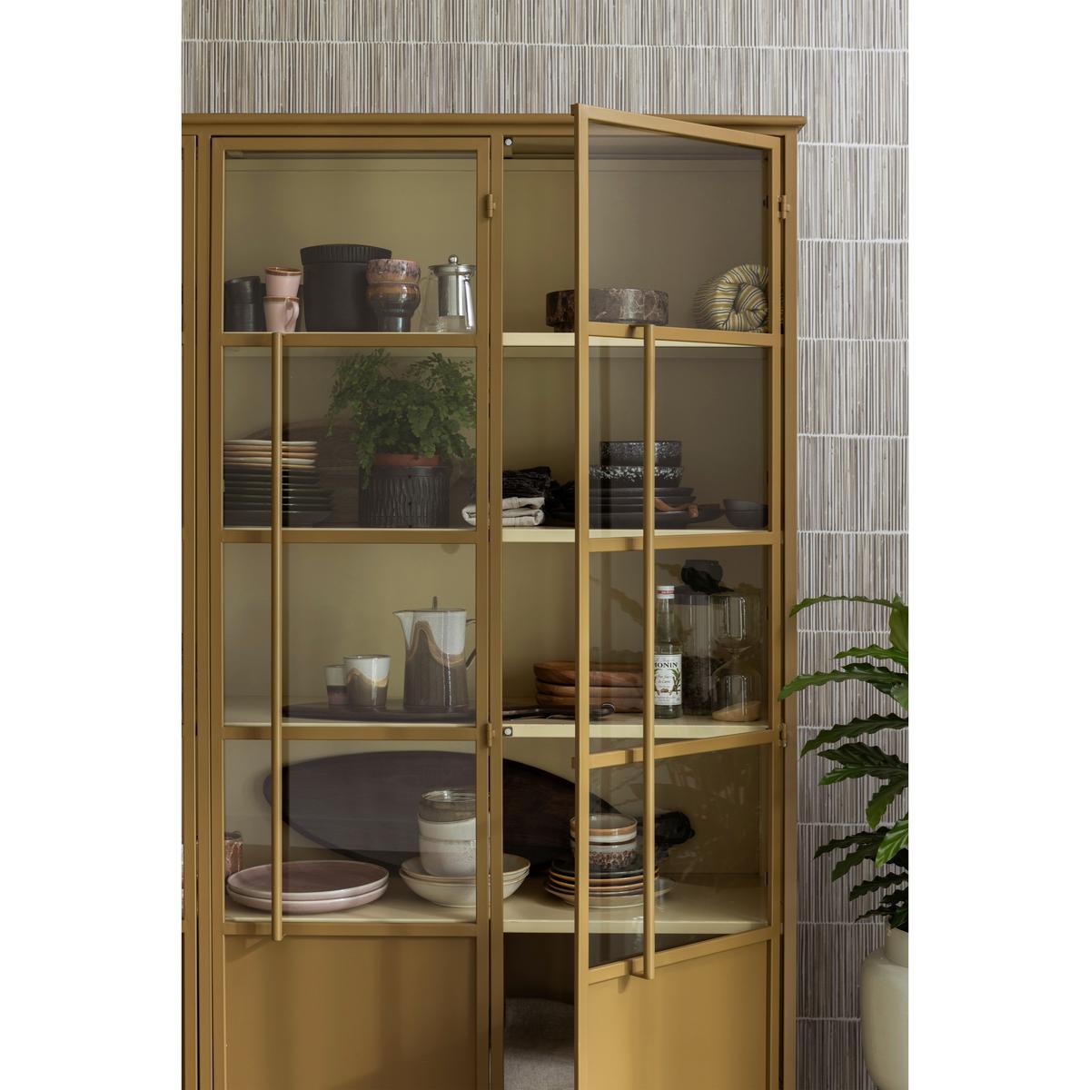 Vitrine Exhibit Honiggelb - Honig, Design, Glas/Metall (140/200/40cm) - Livetastic