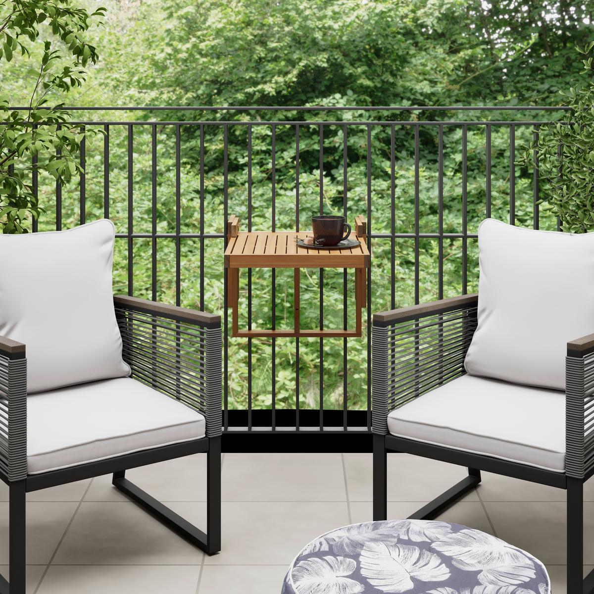 Balkontisch Heleno Akazie ca. 50x38x60cm - Akaziefarben, MODERN, Holz (50/38/60cm) - Bessagi Garden