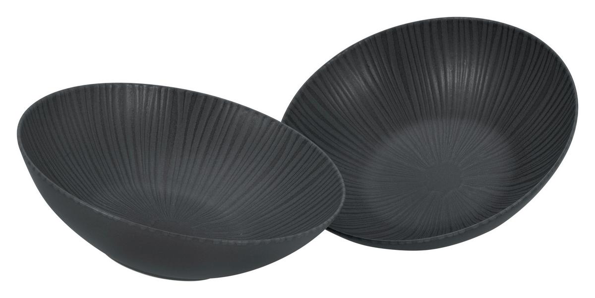 Set Posod Vesuvio Black, 2-Delni - črna, Basics, keramika (24cm) - Creatable
