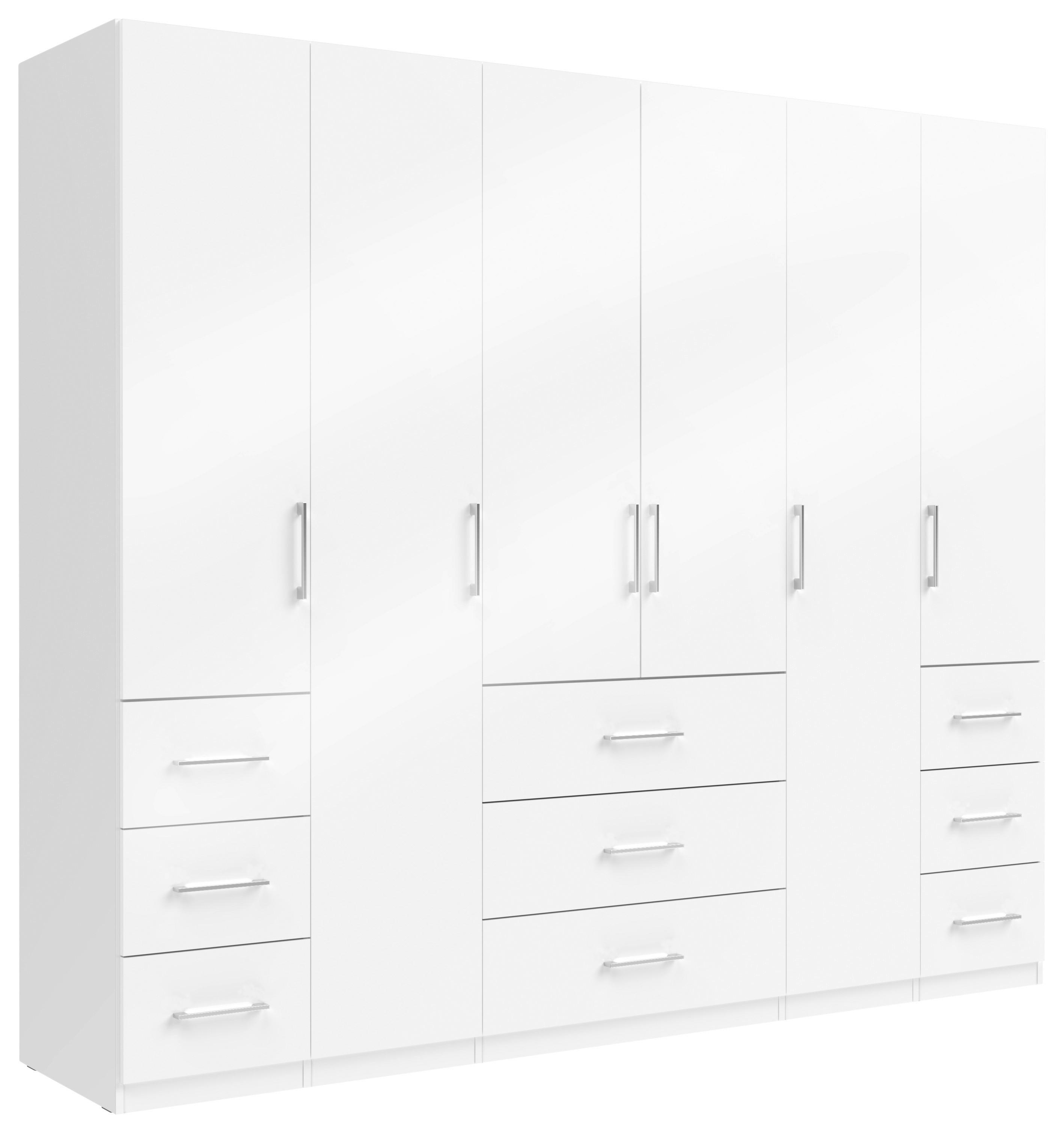 Drehtürenschrank Vivaldi Weiß Hochglanz - Chromfarben/Weiß Hochglanz, KONVENTIONELL, Holzwerkstoff/Metall (245/210/55cm) - Mömax
