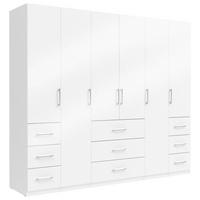 Drehtürenschrank Vivaldi Weiß Hochglanz - Chromfarben/Weiß Hochglanz, KONVENTIONELL, Holzwerkstoff/Metall (245/210/55cm) - Mömax