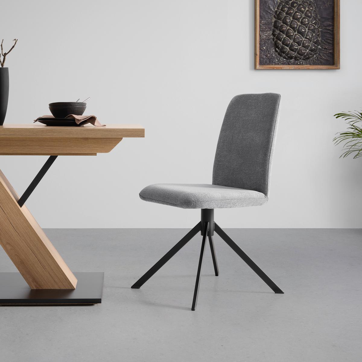 Stuhl Kassel Grau/Schwarz - Schwarz/Grau, MODERN, Textil/Metall (47/92/43cm) - Based