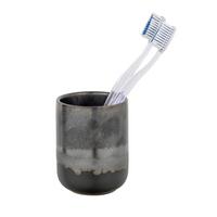 KUBEK DO MYCIA ZĘBÓW RIOLO - ciemnoszary/szary, Konventionell, ceramika (8/10/8cm) - Schöner Wohnen