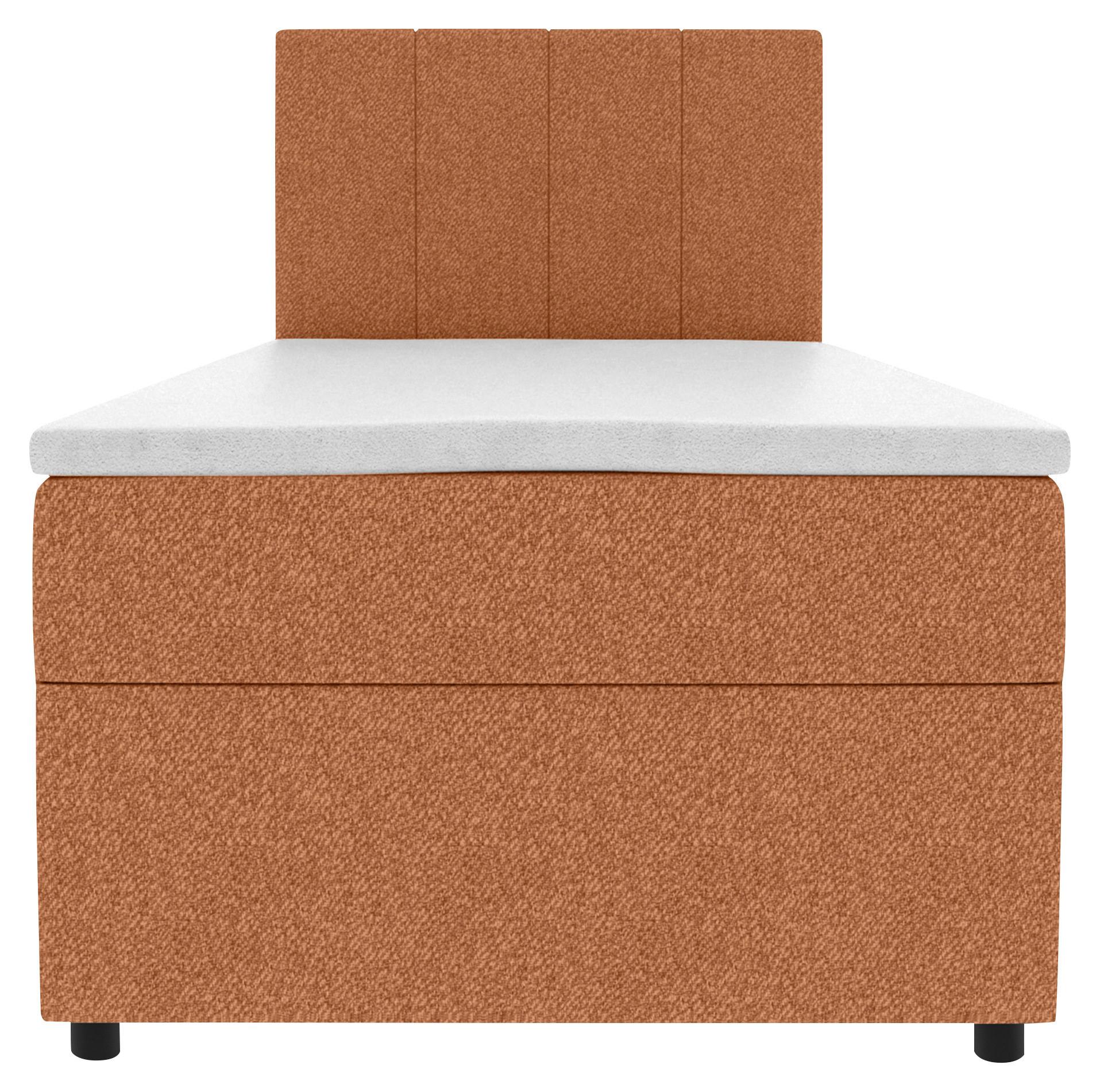 Boxbett Odin Orange ca. 120x200cm - Schwarz/Orange, KONVENTIONELL, Kunststoff/Textil (120/200cm) - Based