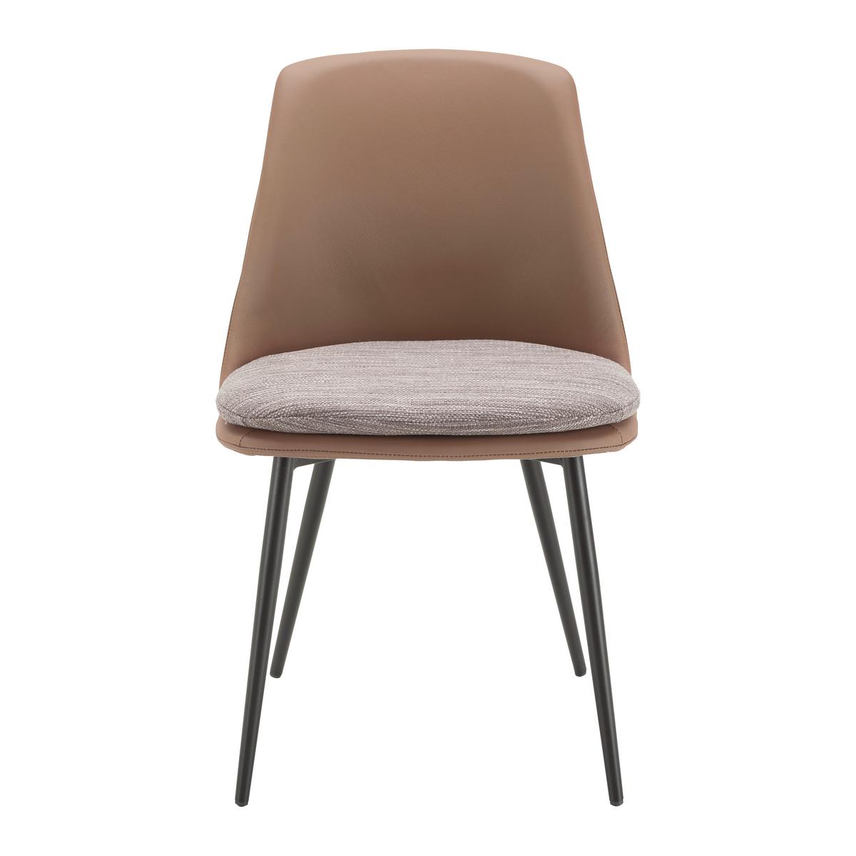 KRZESŁO BIANCA - czarny/brązowy, Modern, skóra/tworzywo sztuczne (50,5/79,5/54,5cm) - Bessagi Home