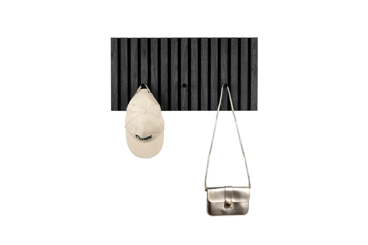 Garderobenleiste Grace Schwarz - Schwarz, MODERN, Holzwerkstoff/Textil (60/30/7cm) - Mömax