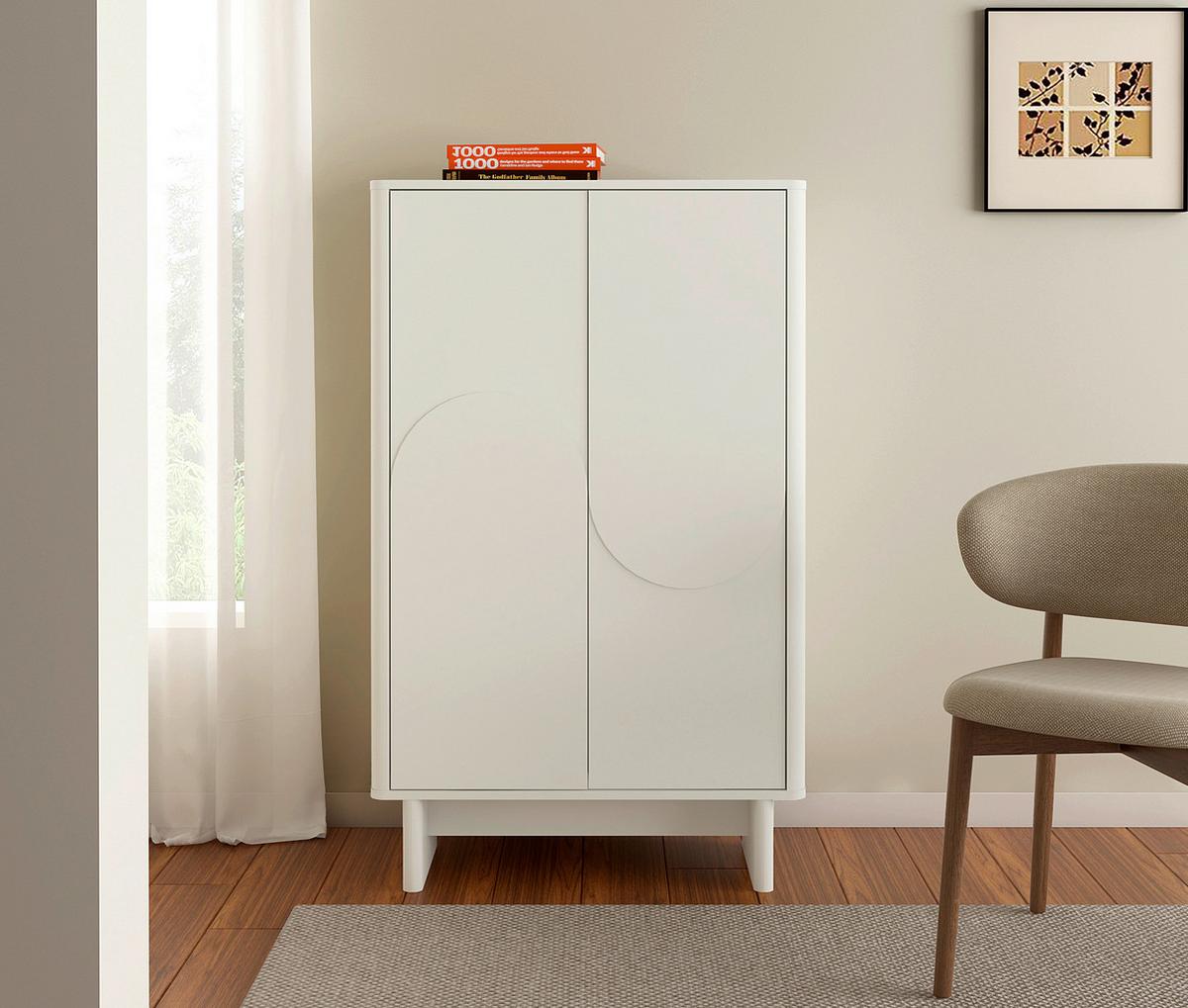 KOMODA WYSOKA HARMONY - kaszmir, Design, materiał drewnopochodny (80/130/40cm) - Xora