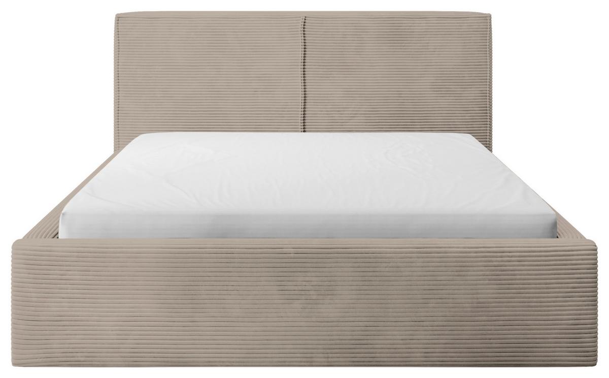 Oblazinjena Postelja Inez, Svetlo Rjava, 180x200cm - svetlo rjava/črna, Moderno, kovina/tekstil (180/200cm) - P & B