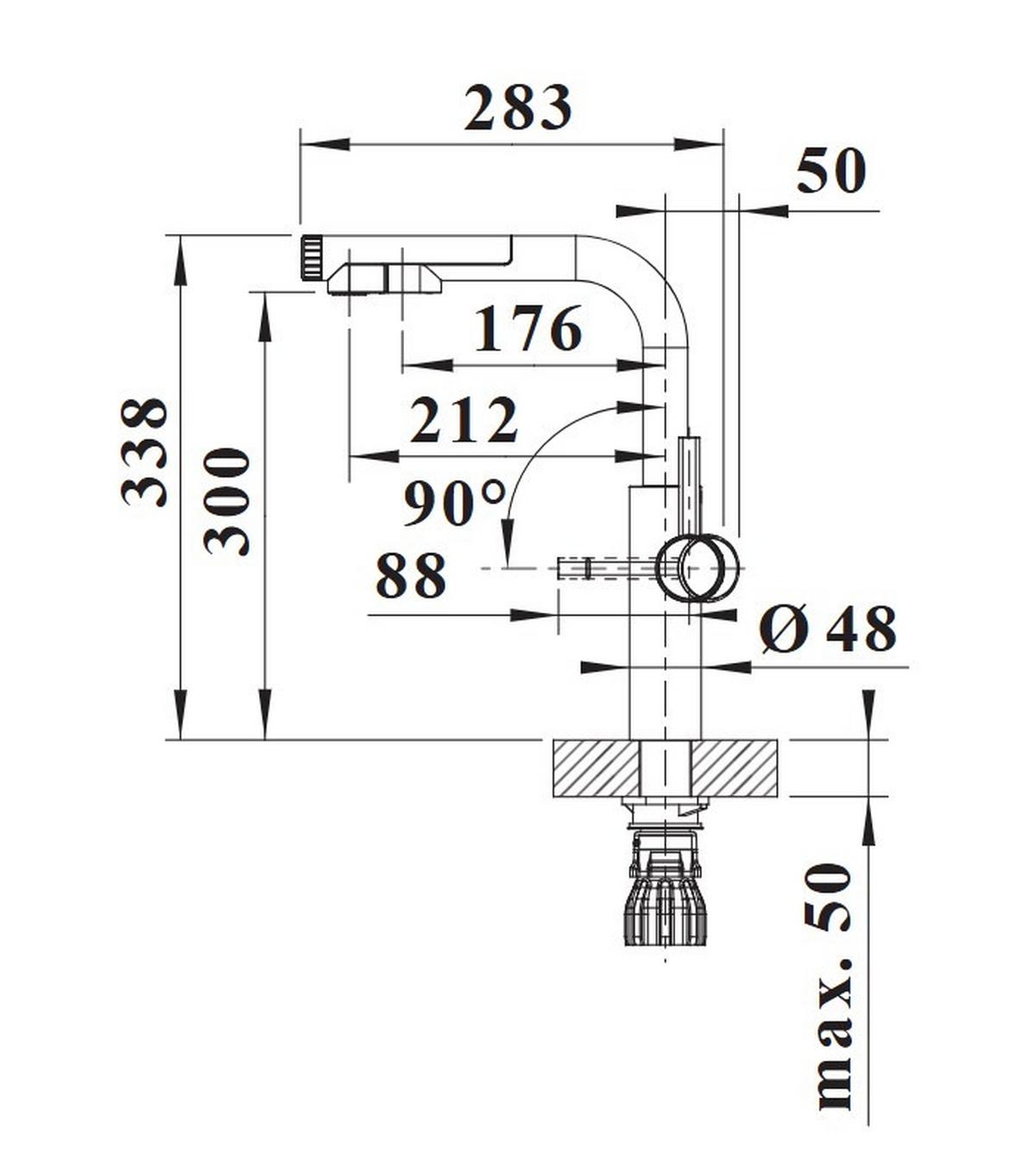 Küchenarmatur 527924 Schwarz - Schwarz, MODERN, Metall (33,8cm) - Blanco