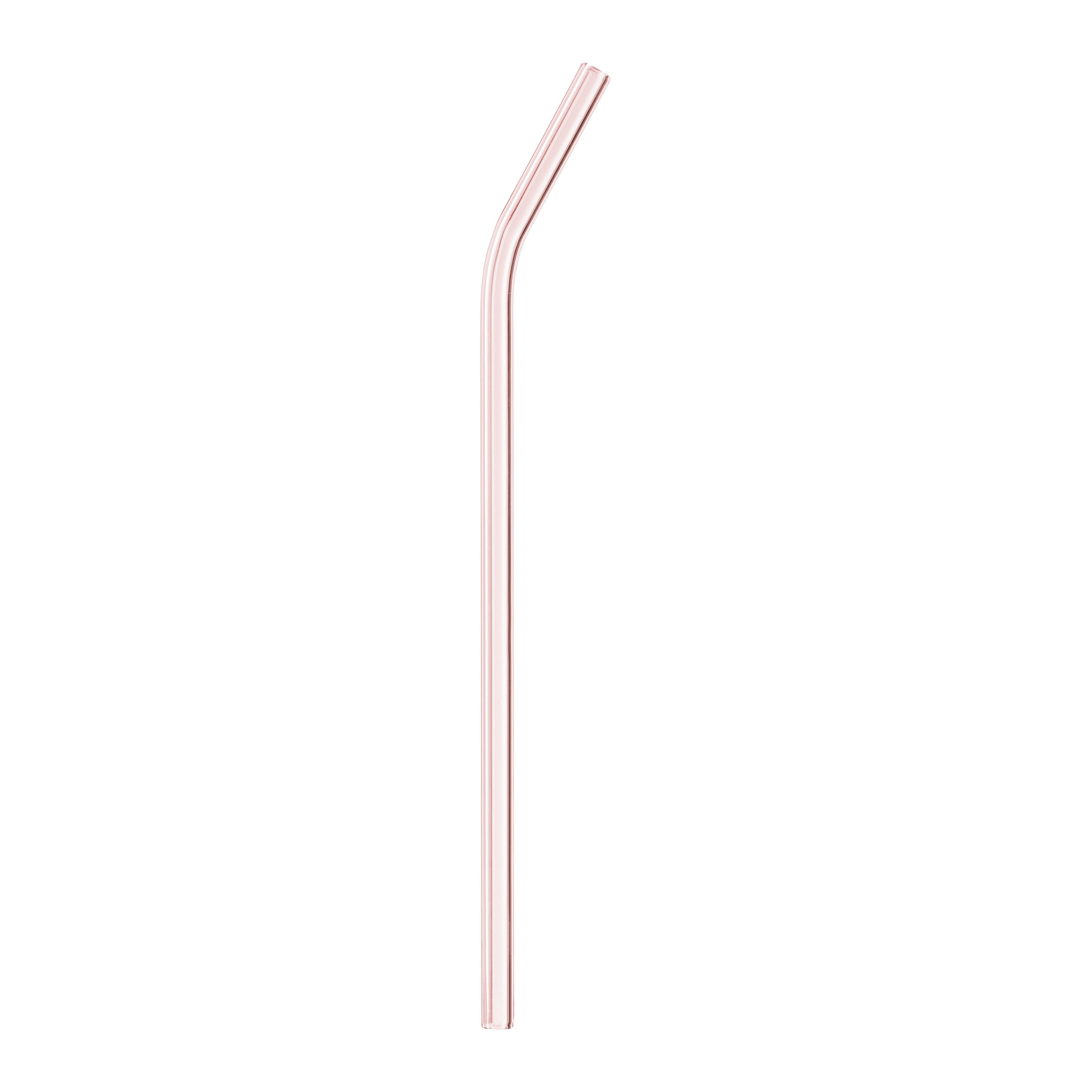Slamica Jessy - pink/prosojno, steklo (23cm) - Premium Living