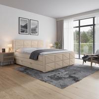 Boxspringbett Helsinki ca. 180x200 cm Beige - Beige, MODERN, Holz/Kunststoff (180/200cm) - MID.YOU