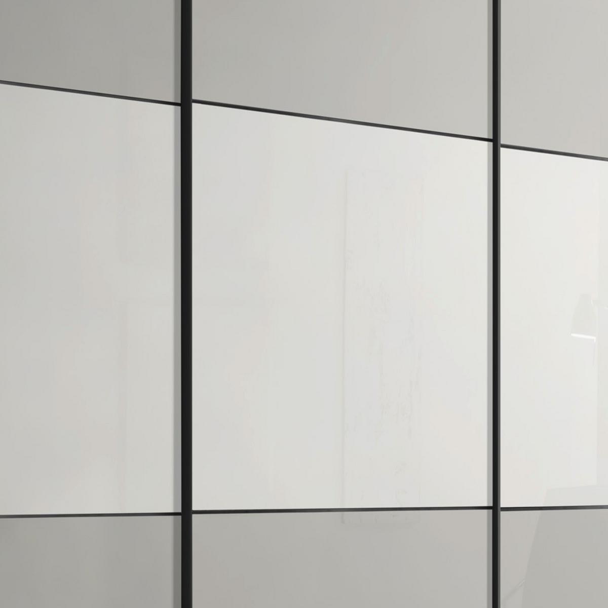 Ormar Sa Staklenim Kliznim Vratima Includo - bijela/tamno siva, Moderno, staklo/drvni materijal (336/222/68cm) - Premium Living