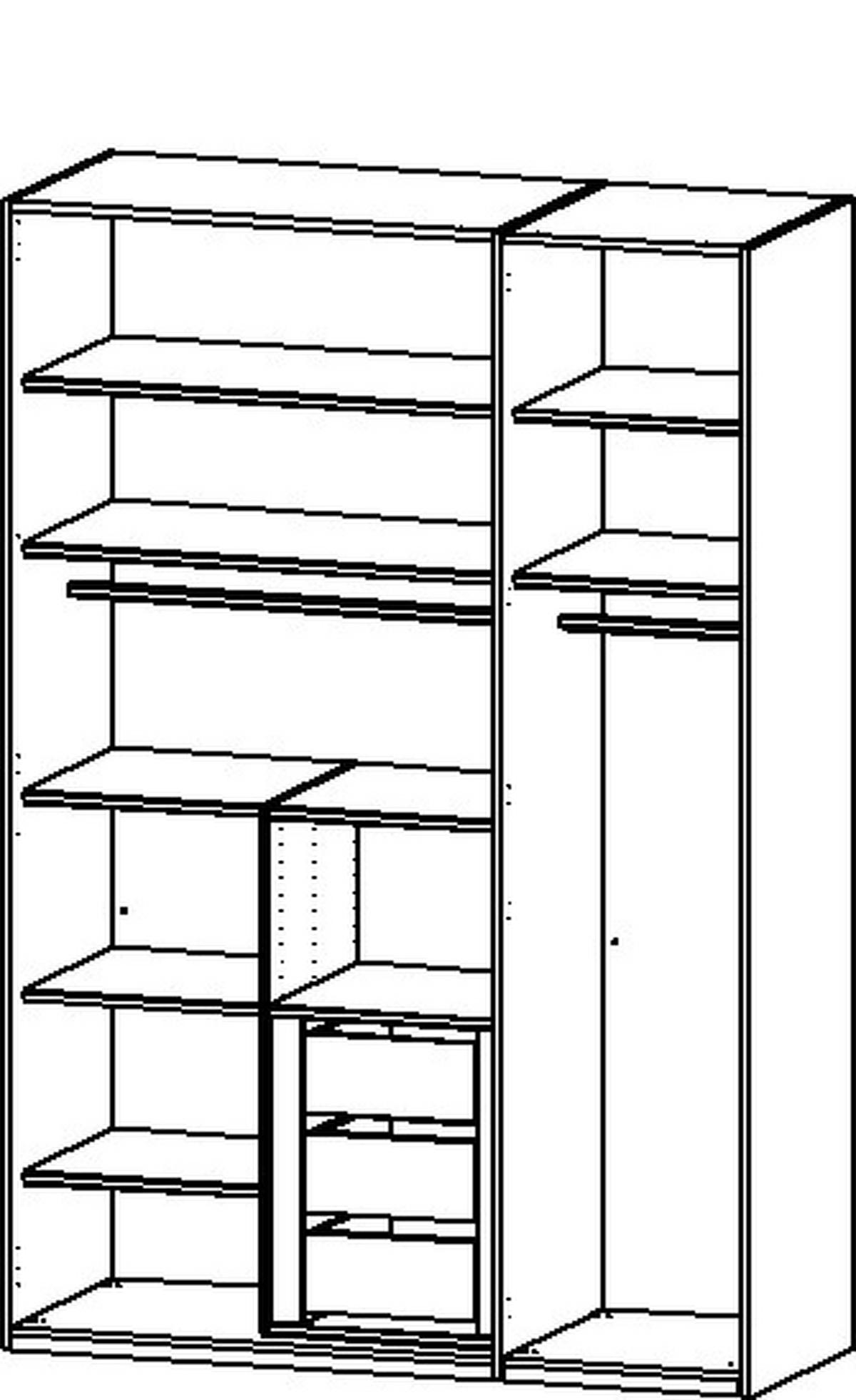 Omara S Klasičnimi Vrati Skat Pure, Siva - siva, Trend, kovina/leseni material (151/223/60cm) - Novel