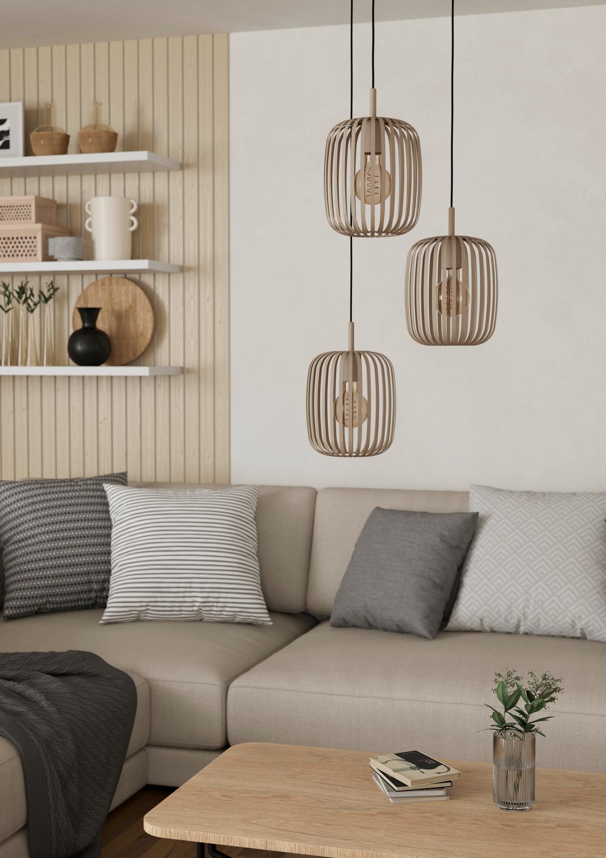 LAMPA WISZĄCA 900687 ROMAZZINA - kolor piaskowy, Design, metal (46/110cm) - Eglo