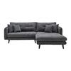 Wohnlandschaft Dajana Dunkelgrau Webstoff - Dunkelgrau/Schwarz, MODERN, Holz/Textil (251/102/173cm) - Bessagi Home