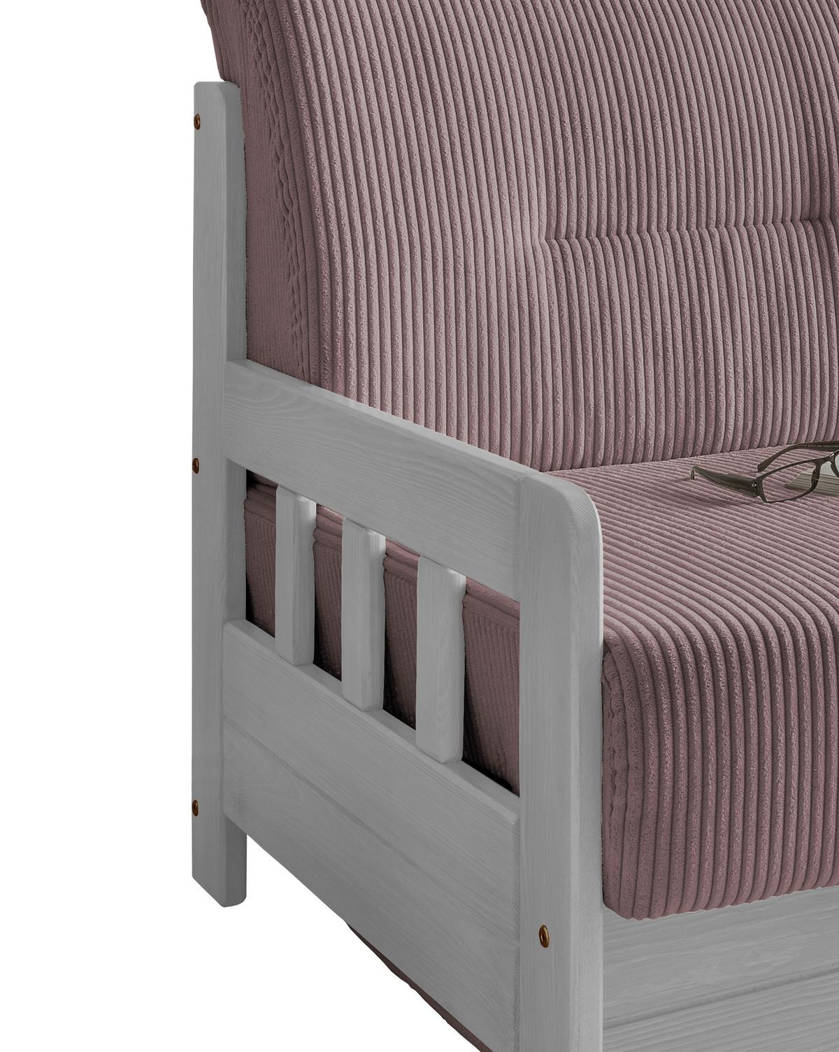 Schlafsofa Camino Holzkorpus Rosa - Rosa/Weiß, MODERN, Holz/Textil (154/88/90cm) - Livetastic
