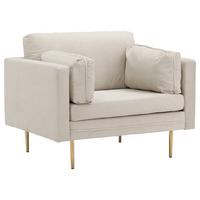 SESSEL BOOM - Beige/Goldfarben, Design, Textil/Metall (110/84/86cm) - Livetastic