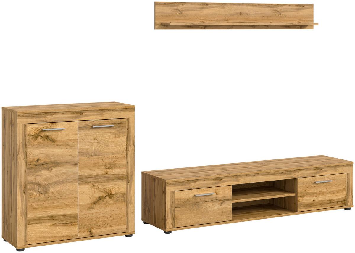 ANSAMBLU MOBILIER CAMERA DE Z JAM - stejar Wotan, Design, material pe bază de lemn (255/159/35cm) - Modern Living