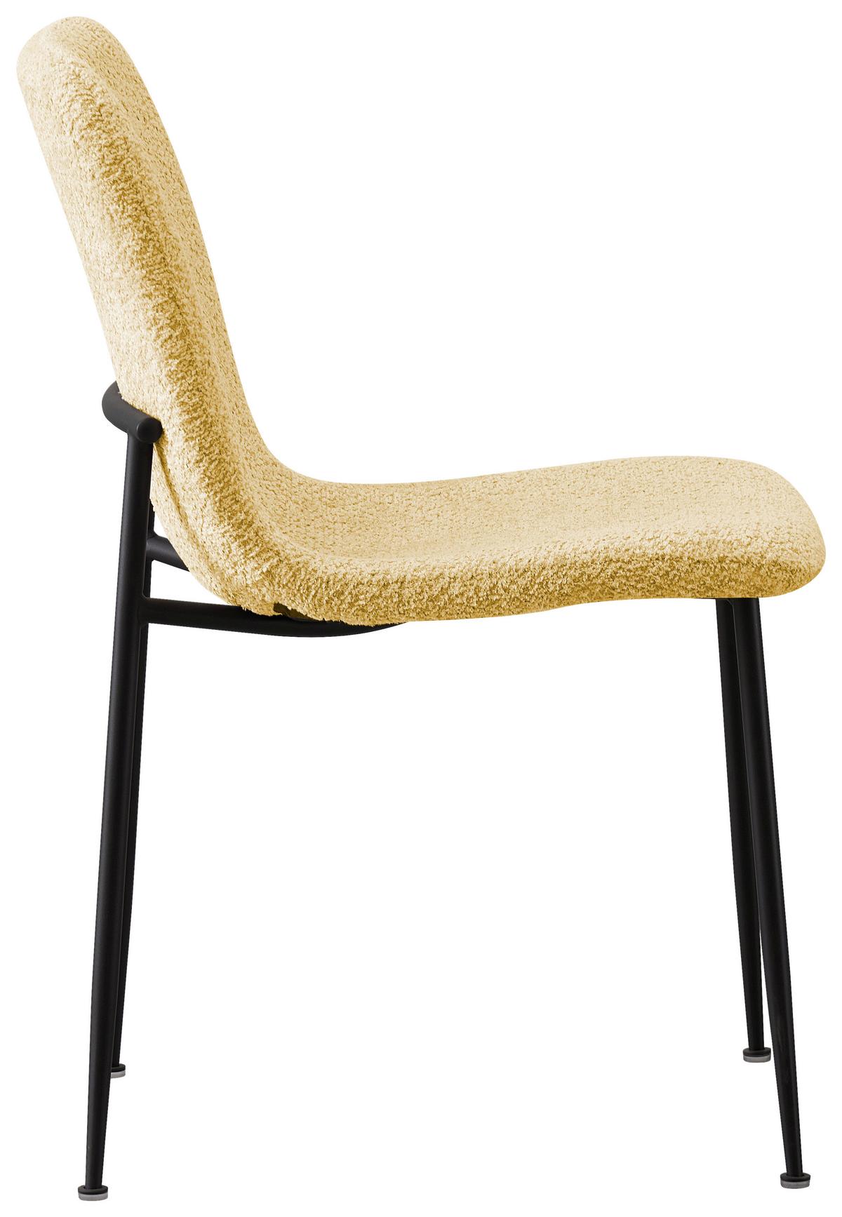 Stuhl Mila Gelb - Gelb/Schwarz, MODERN, Holz/Textil (43/82/57cm) - Mömax