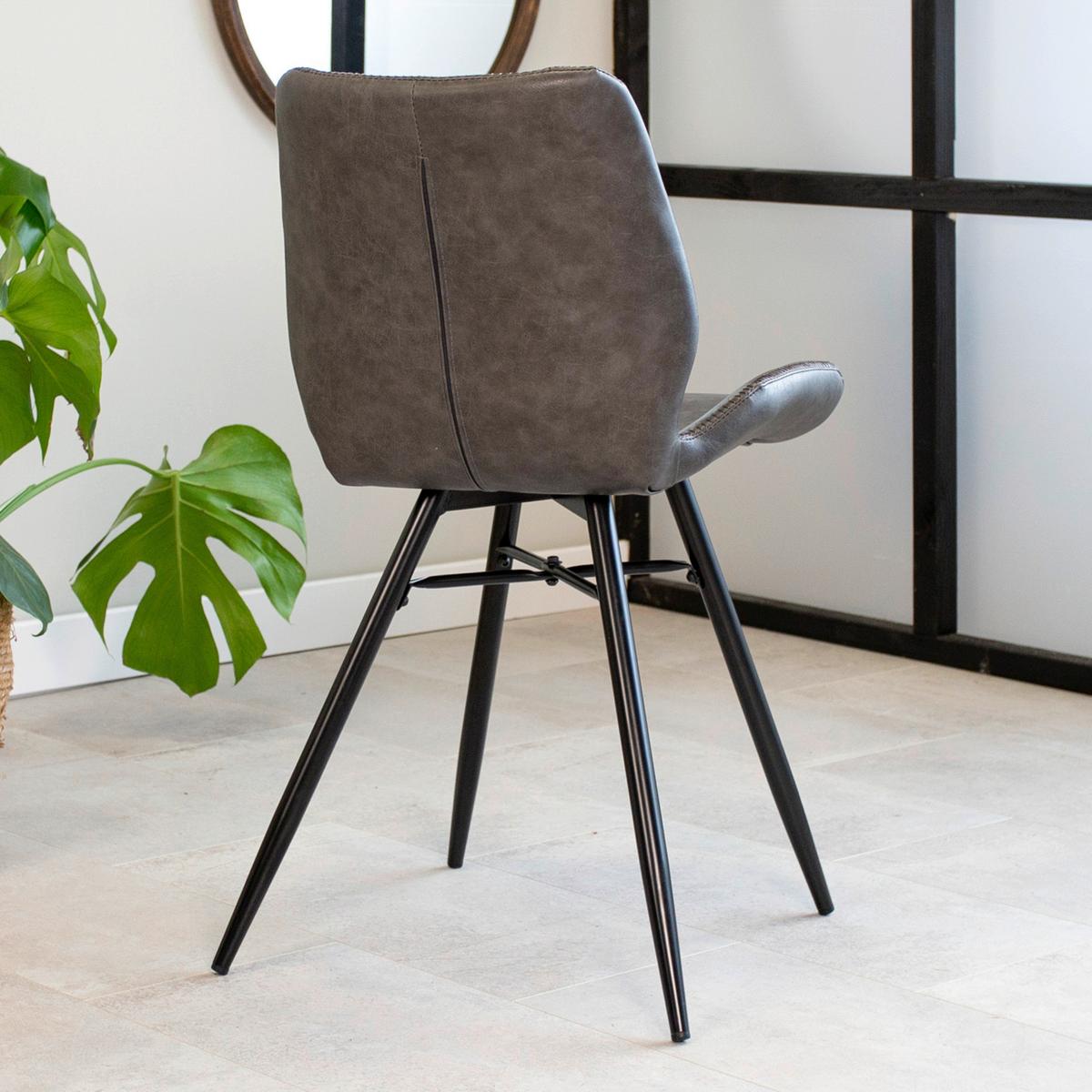 Stuhl-Set Barron 4er-Set ca. 47x82 cm Anthrazit - Anthrazit/Schwarz, KONVENTIONELL, Textil/Metall (47/82/55cm) - MID.YOU