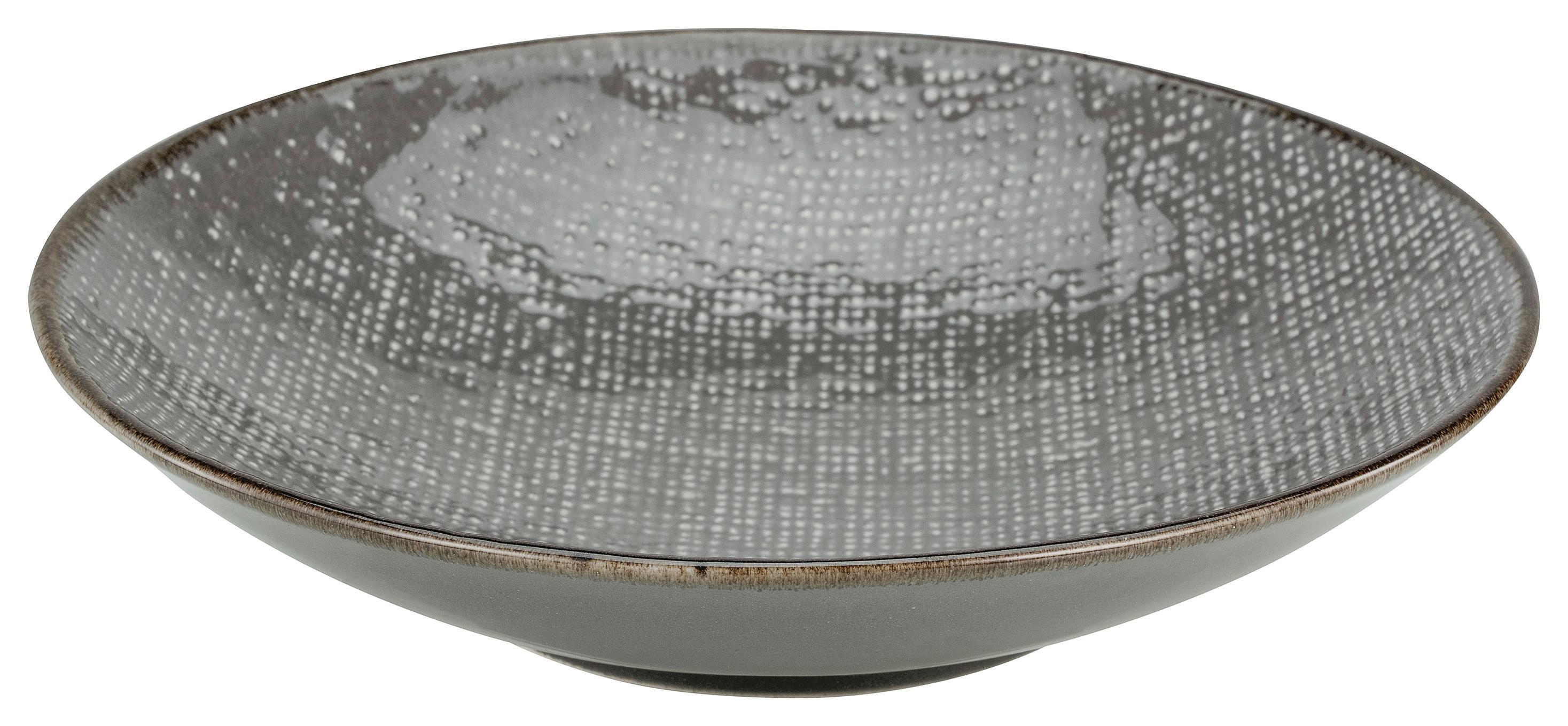 Mélytányér Canvas - antracit, kerámia (22/22/5cm) - Premium Living